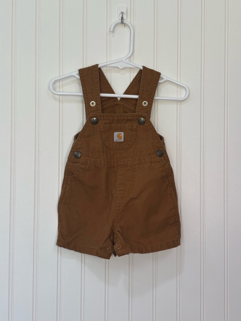 Carhartt Tan Shortalls for Kids - Durable Adjustable Overalls
